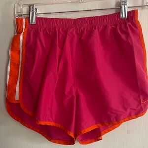 Nike Women's Pink and Orange Athletic Shorts